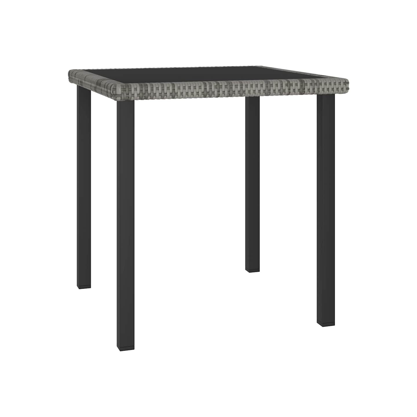 Table à dîner de jardin Gris 70x70x73 cm Résine tressée