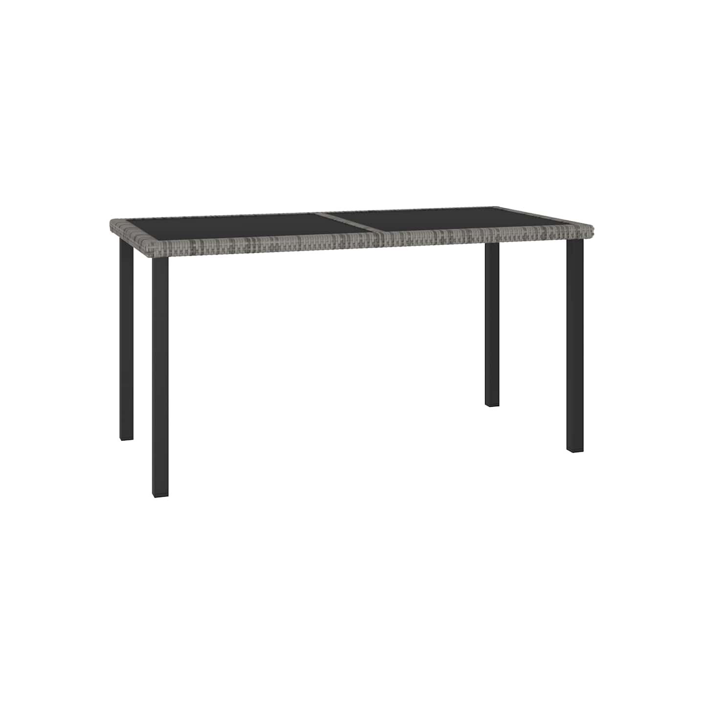 Table à dîner de jardin Gris 140x70x73 cm Résine tressée