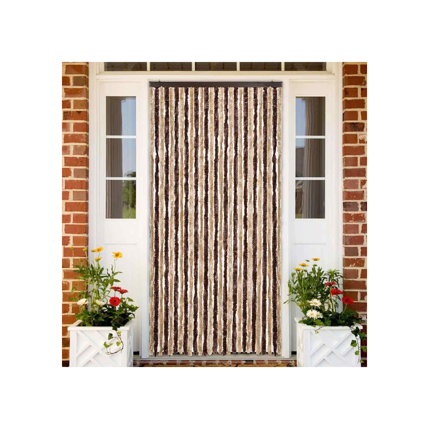 Moustiquaire beige et marron clair 118x220 cm chenille