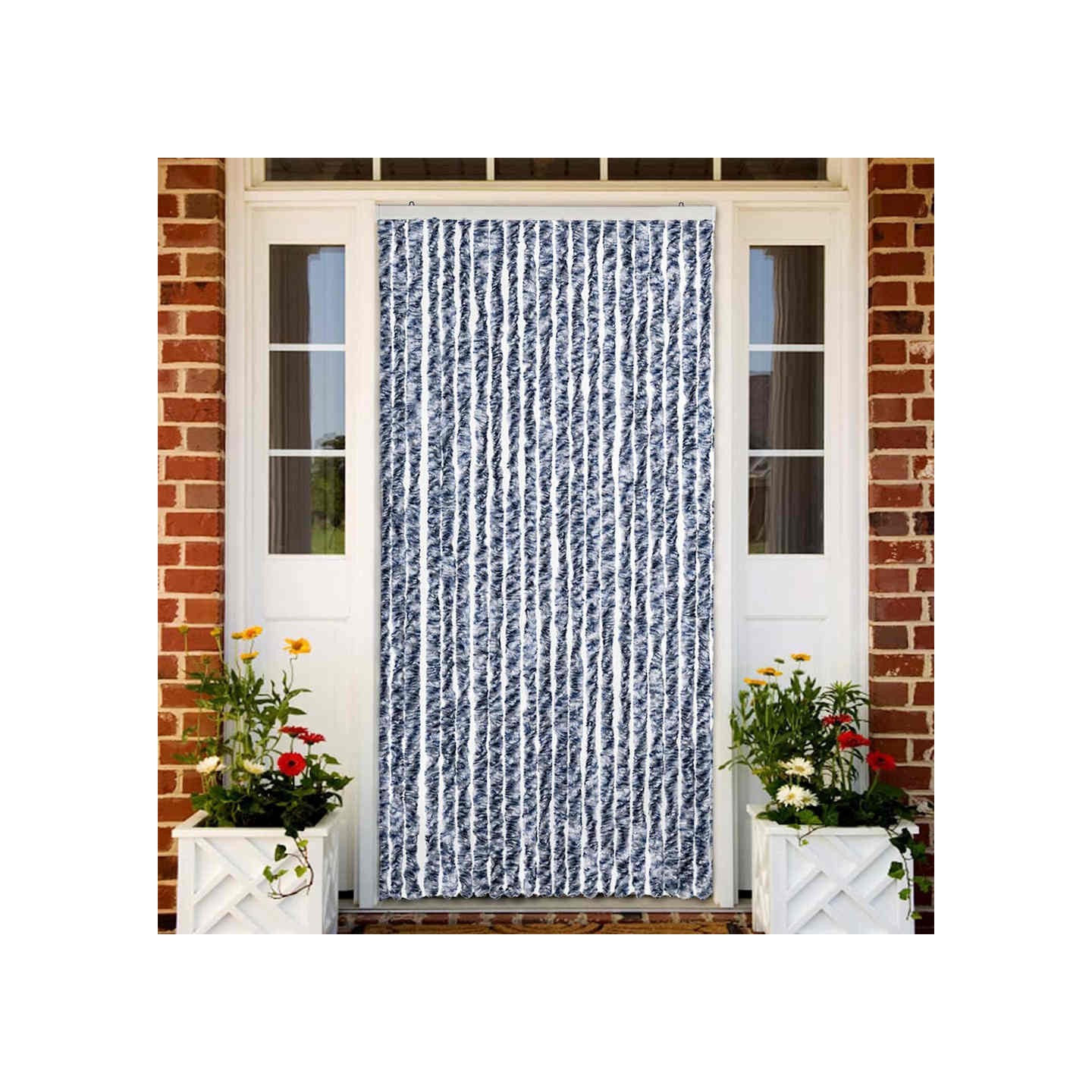 Moustiquaire Bleu et blanc 90x200 cm Chenille
