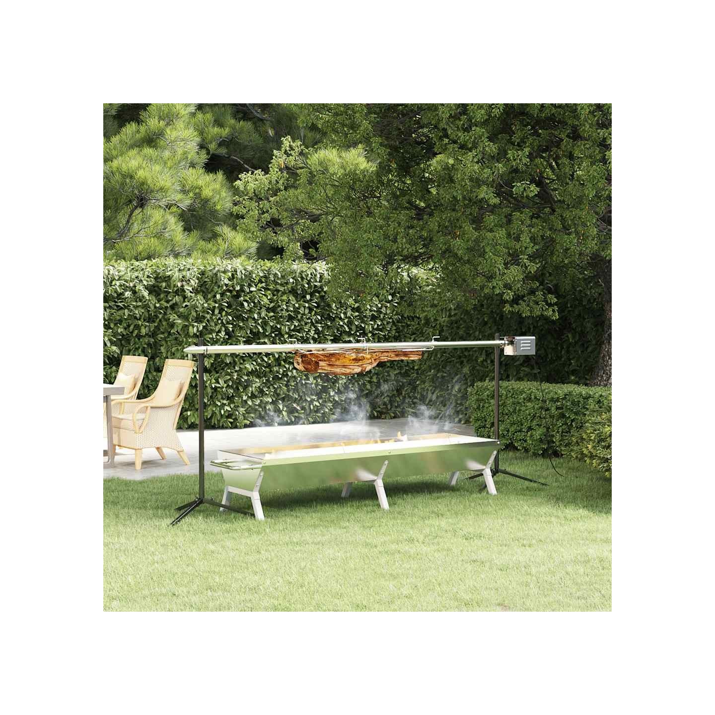 Ensemble de grille et de plateau automatique pour barbecue inox