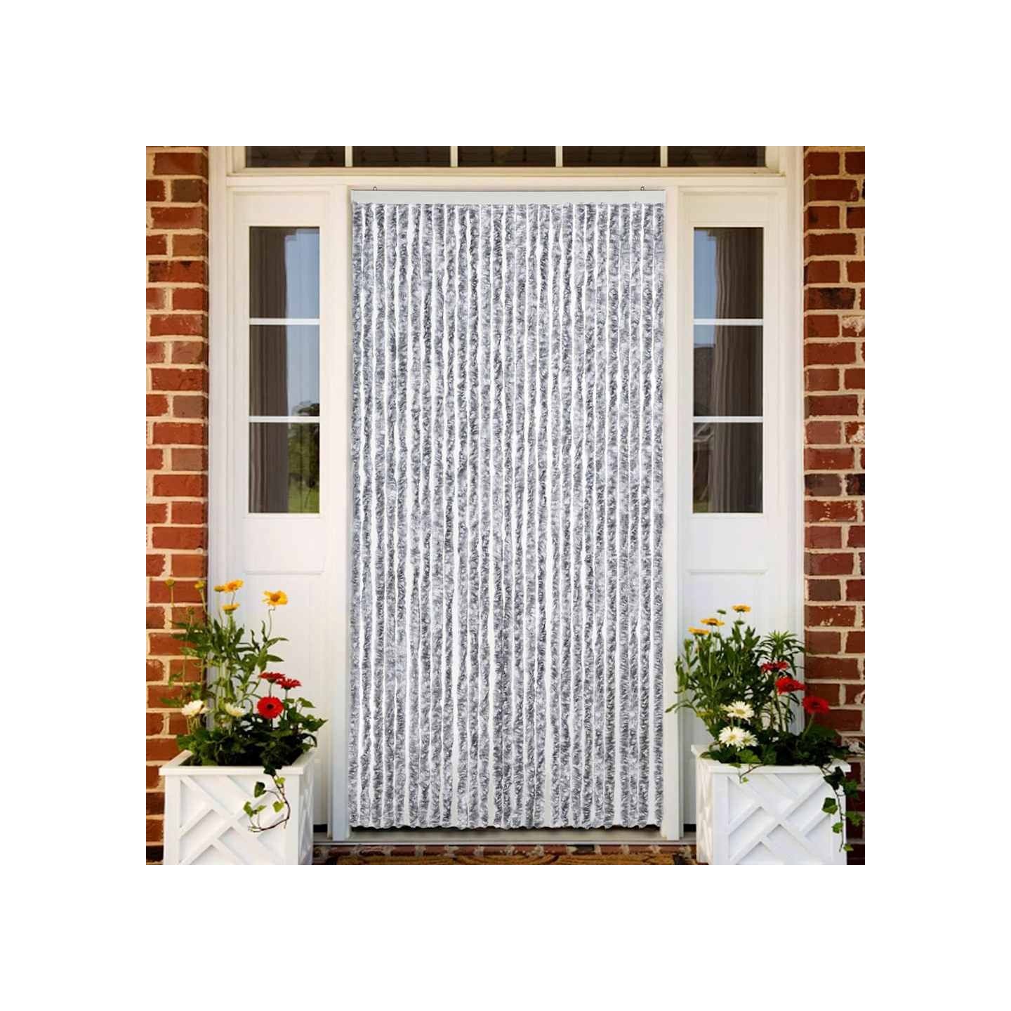 Moustiquaire blanc et gris 118x220 cm chenille