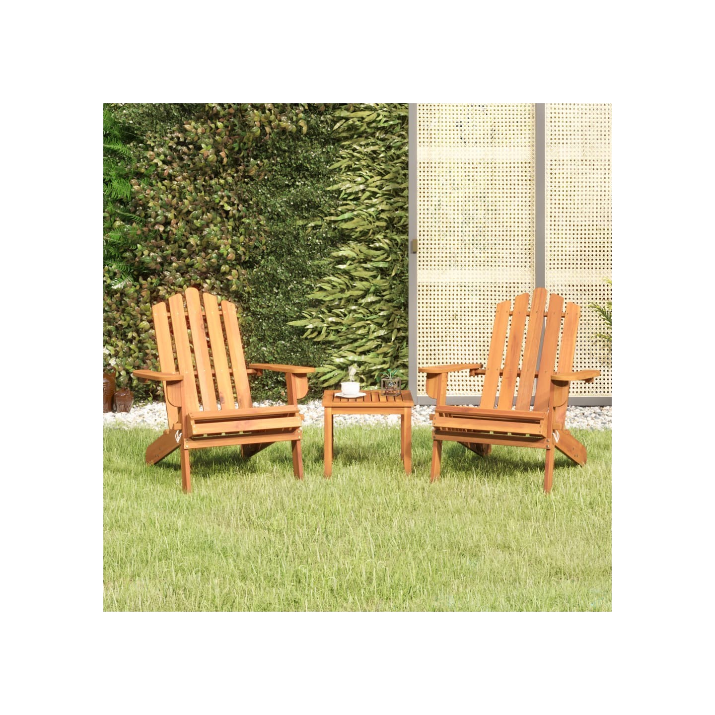 Ensemble de salon de jardin Adirondack 3 pcs bois acacia solide