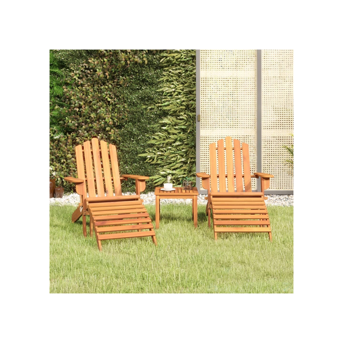 Ensemble de salon de jardin Adirondack 3 pcs bois acacia solide