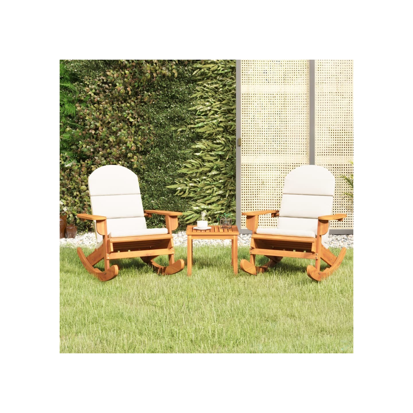 Ensemble de salon de jardin Adirondack 3 pcs bois acacia solide