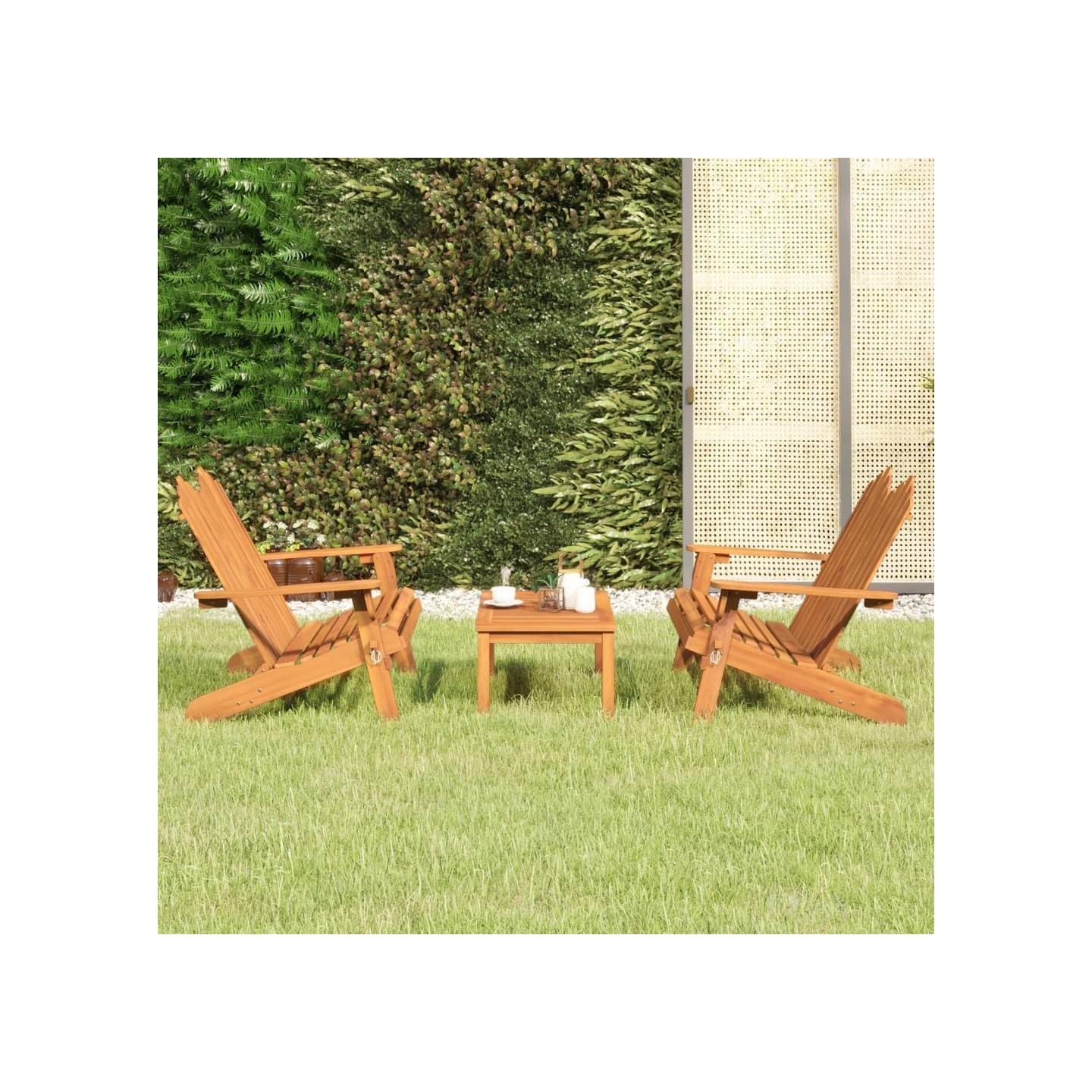 Ensemble de salon de jardin Adirondack 3 pcs bois acacia solide