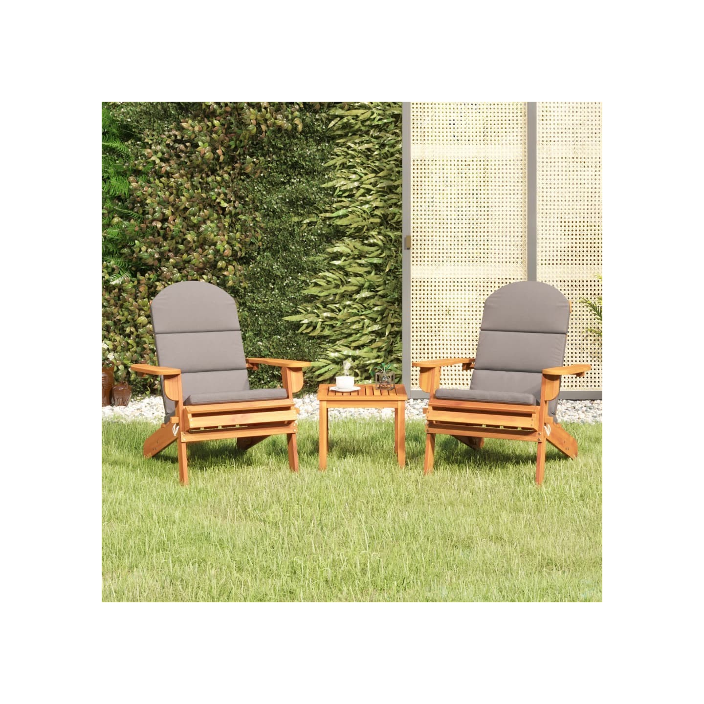 Ensemble de salon de jardin Adirondack 3 pcs bois acacia solide