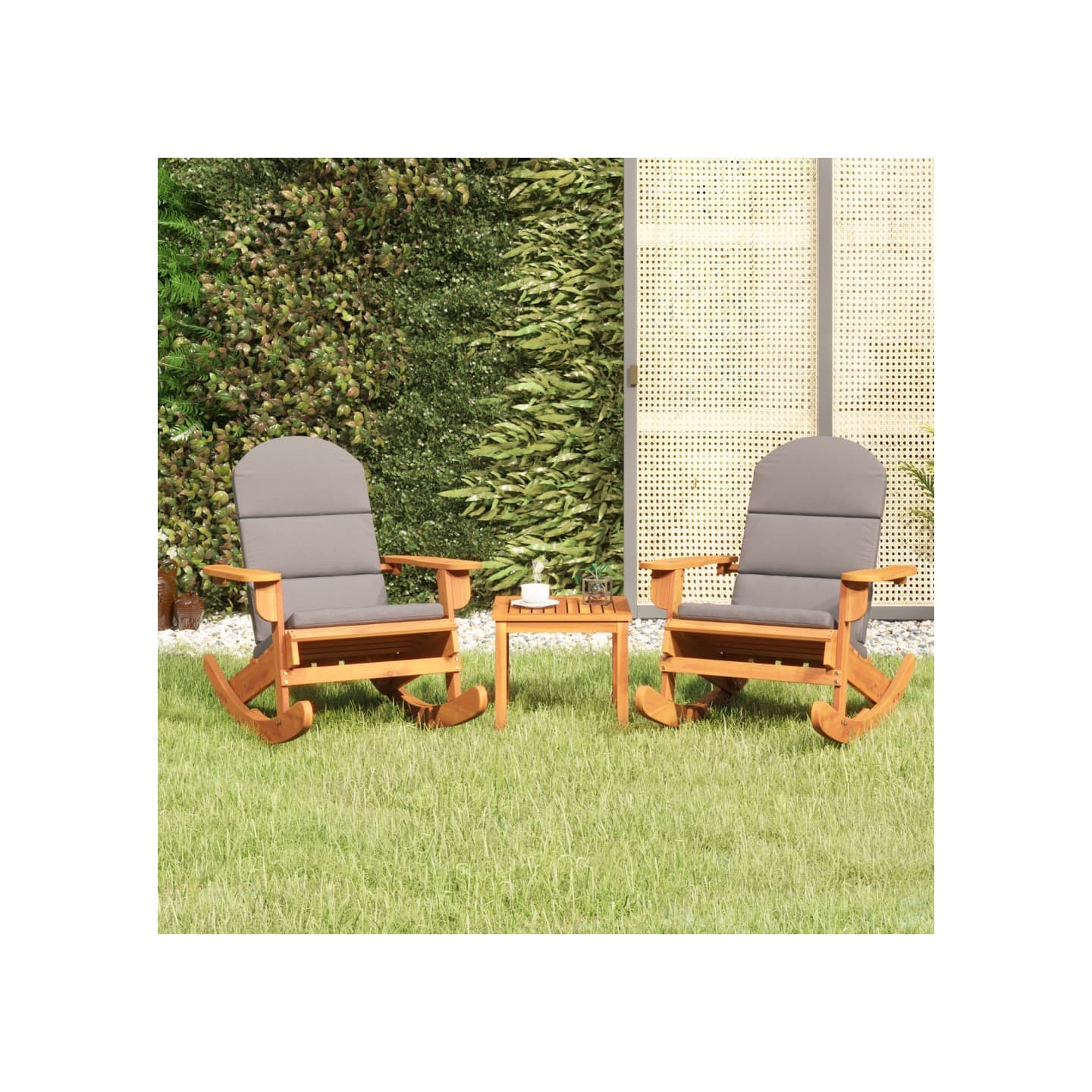 Ensemble de salon de jardin Adirondack 3 pcs bois acacia solide