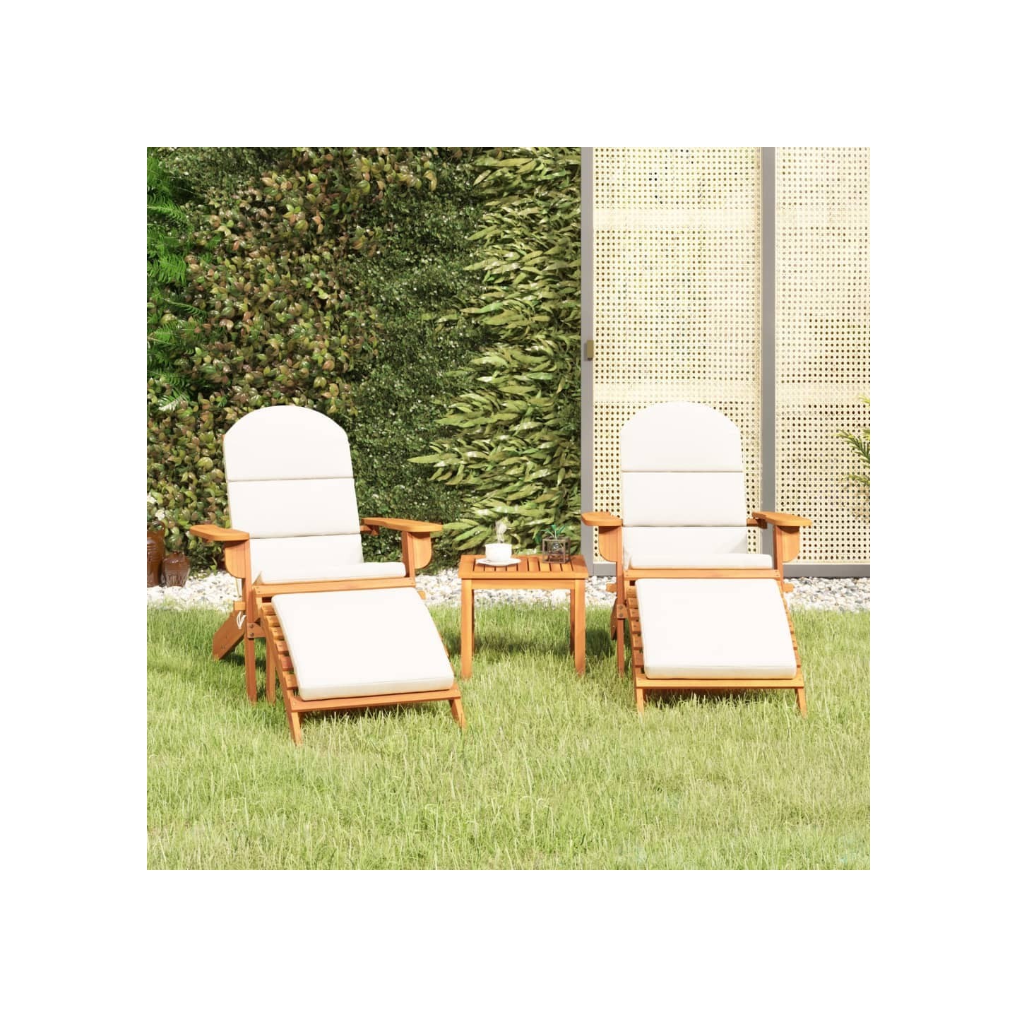 Ensemble de salon de jardin Adirondack 3 pcs bois acacia solide