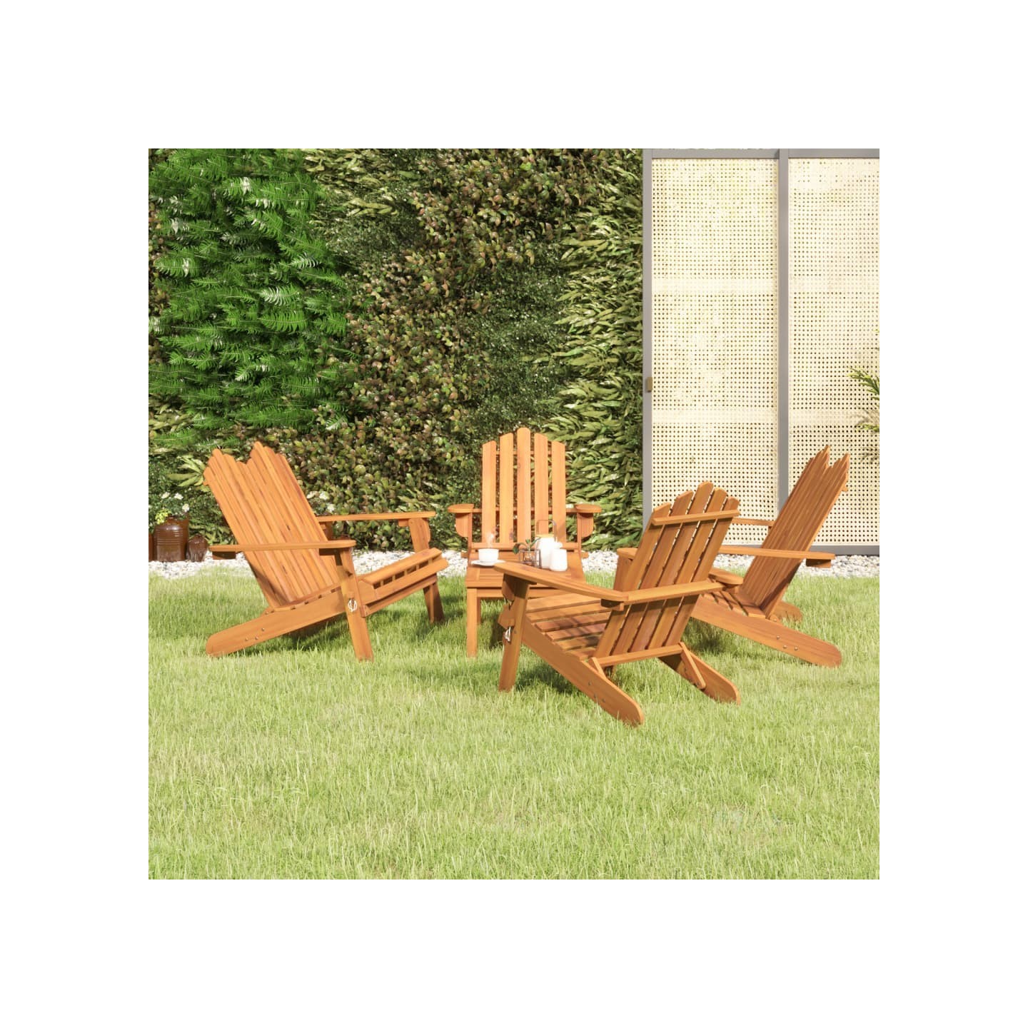 Ensemble de salon de jardin Adirondack 5 pcs bois acacia solide