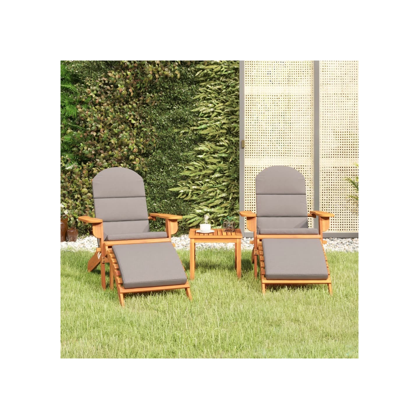 Ensemble de salon de jardin Adirondack 3 pcs bois acacia solide