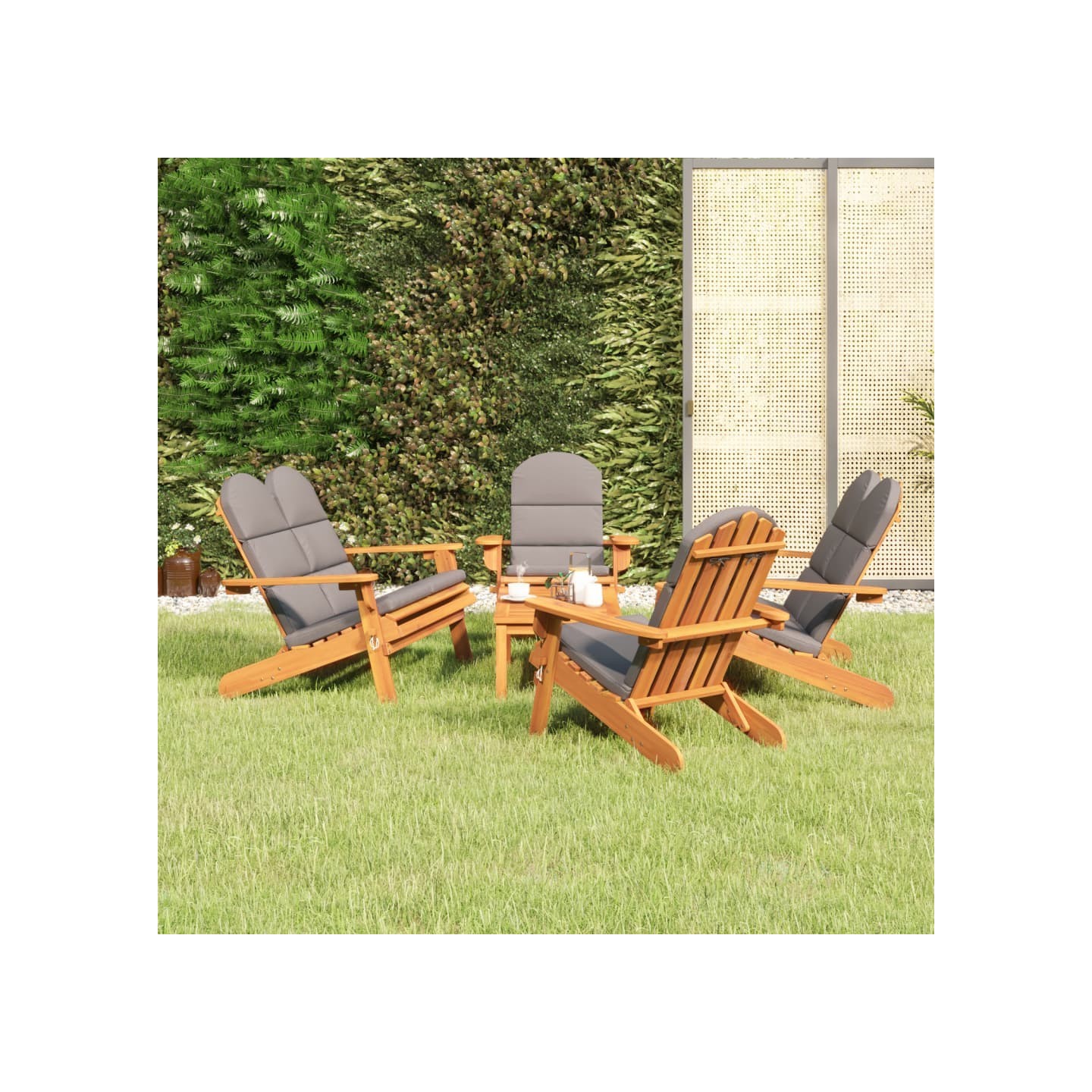 Ensemble de salon de jardin Adirondack 5 pcs bois acacia solide