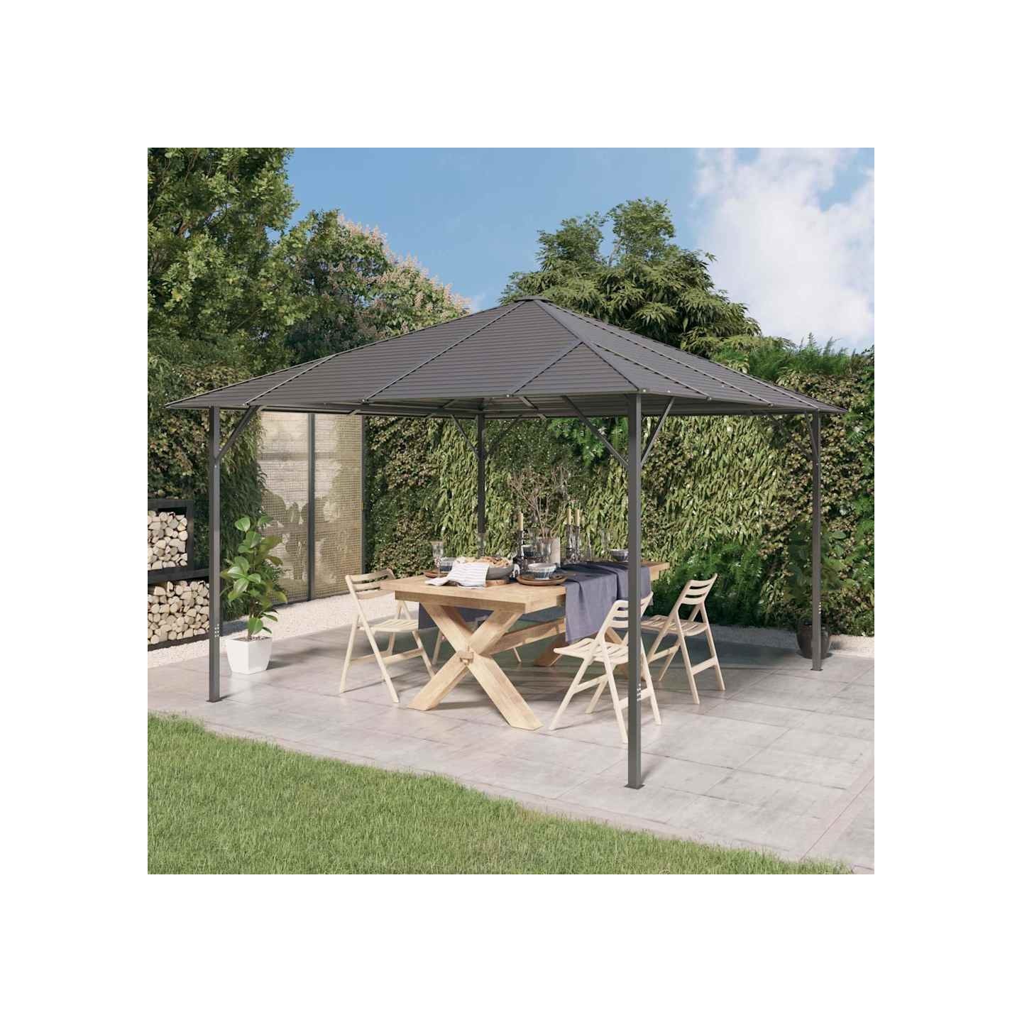 Belvédère avec toit 3x3 m Anthracite
