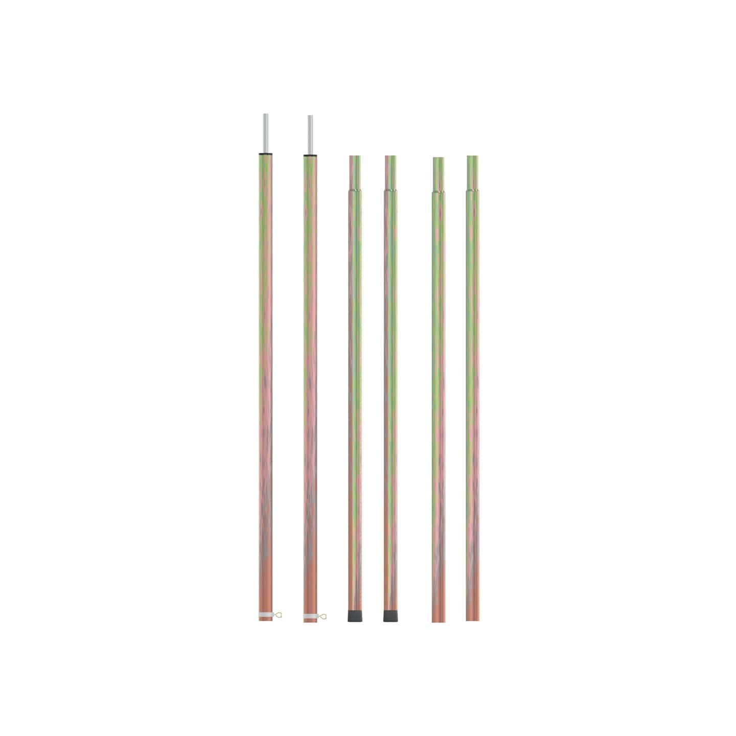 Mâts de tente télescopiques 170-255 cm 2 pcs Acier galvanisé