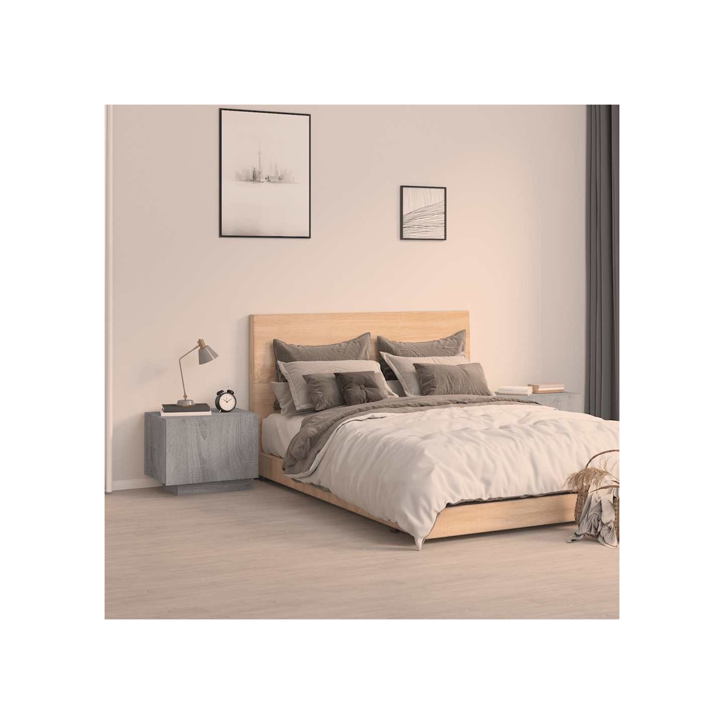 Table de chevet Sonoma gris 100x35x40 cm Bois d'ingénierie