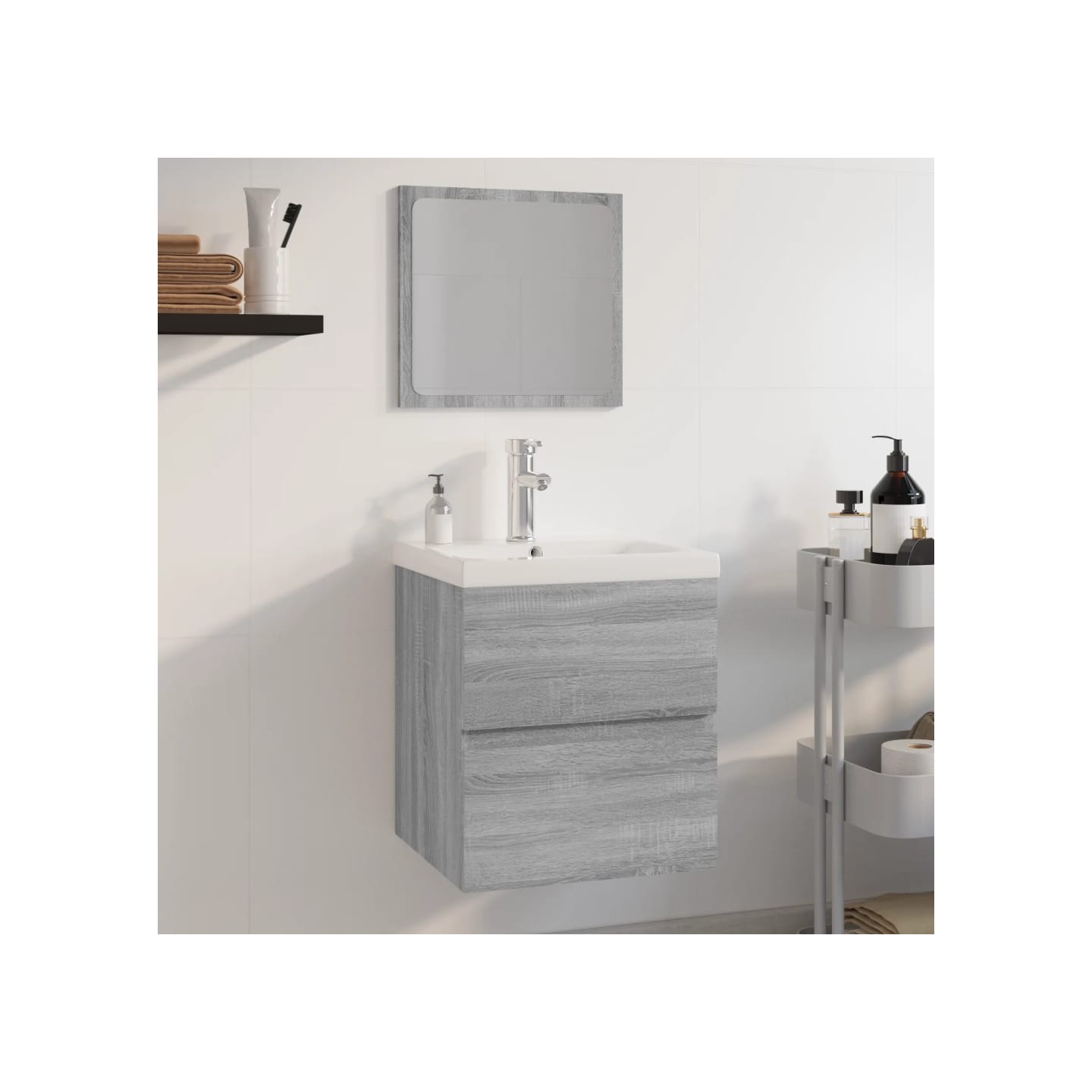 Meubles de salle de bain Sonoma gris Bois d'ingénierie