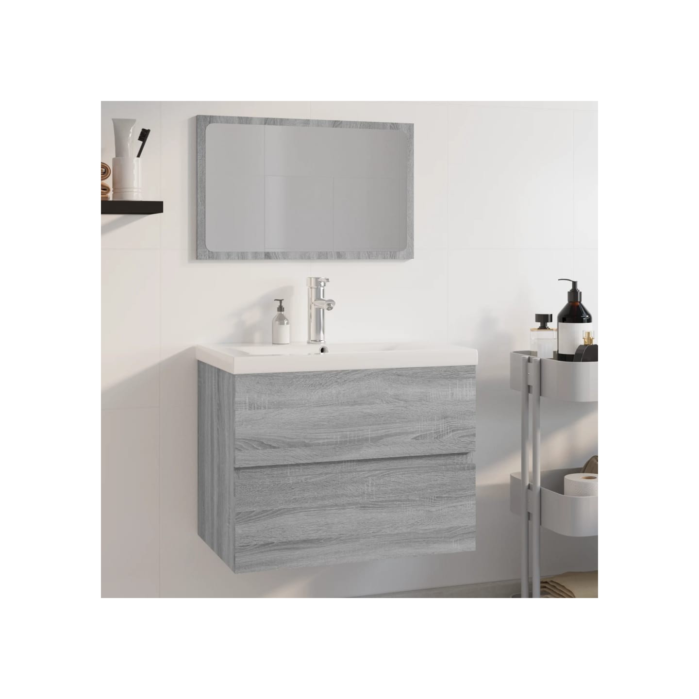 Meubles de salle de bain Sonoma gris Bois d'ingénierie
