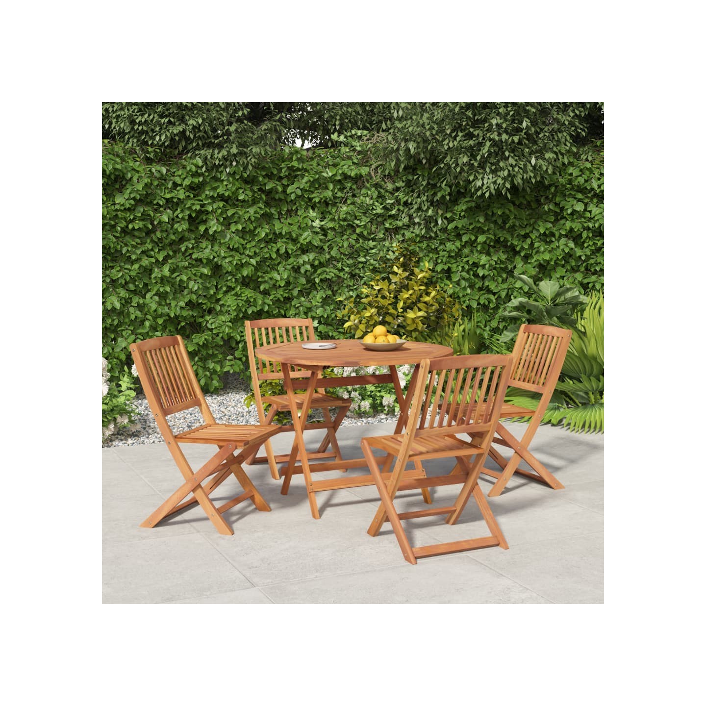 Ensemble à manger de jardin 5 pcs Bois d'acacia solide