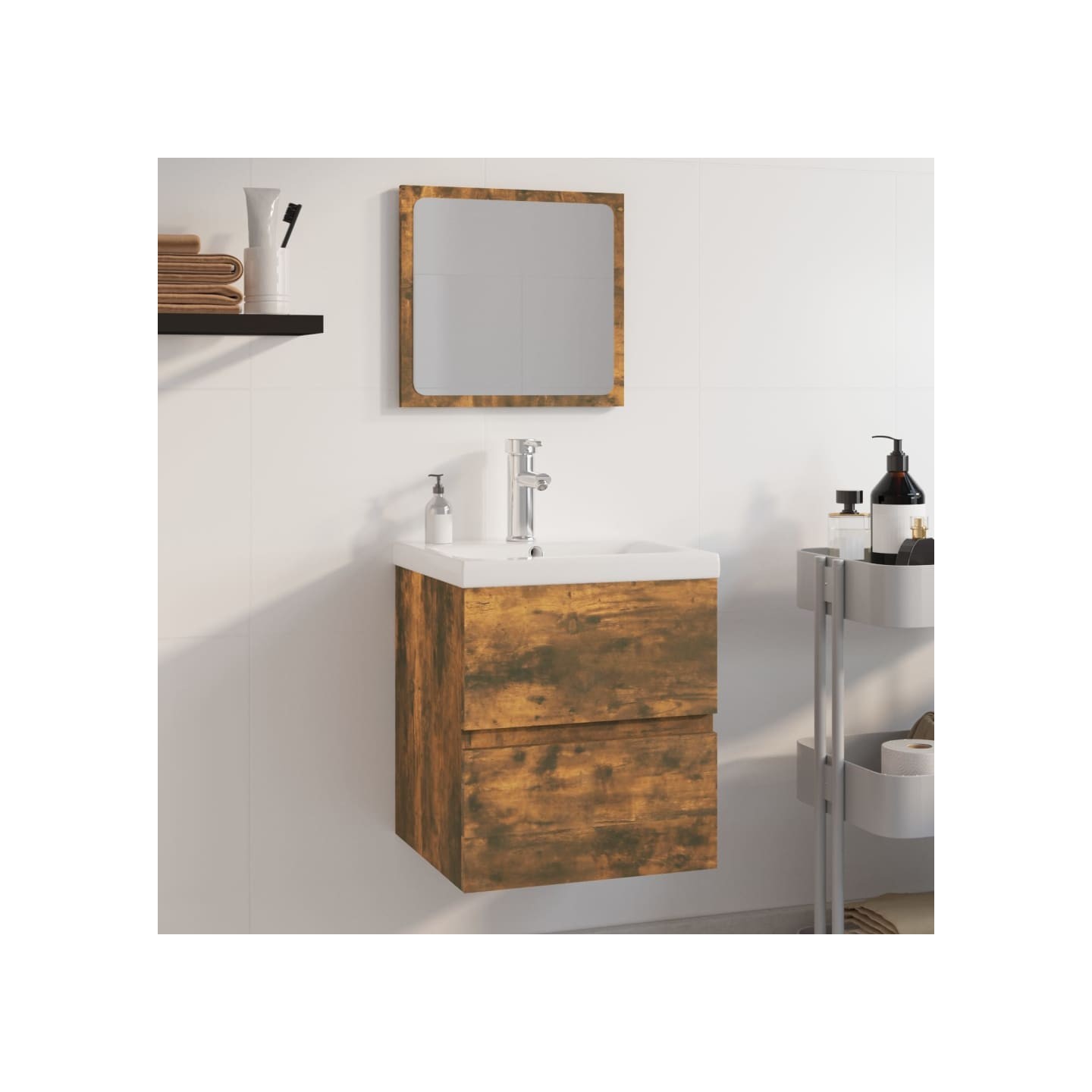 Meubles de salle de bain Chêne fumé Bois d'ingénierie
