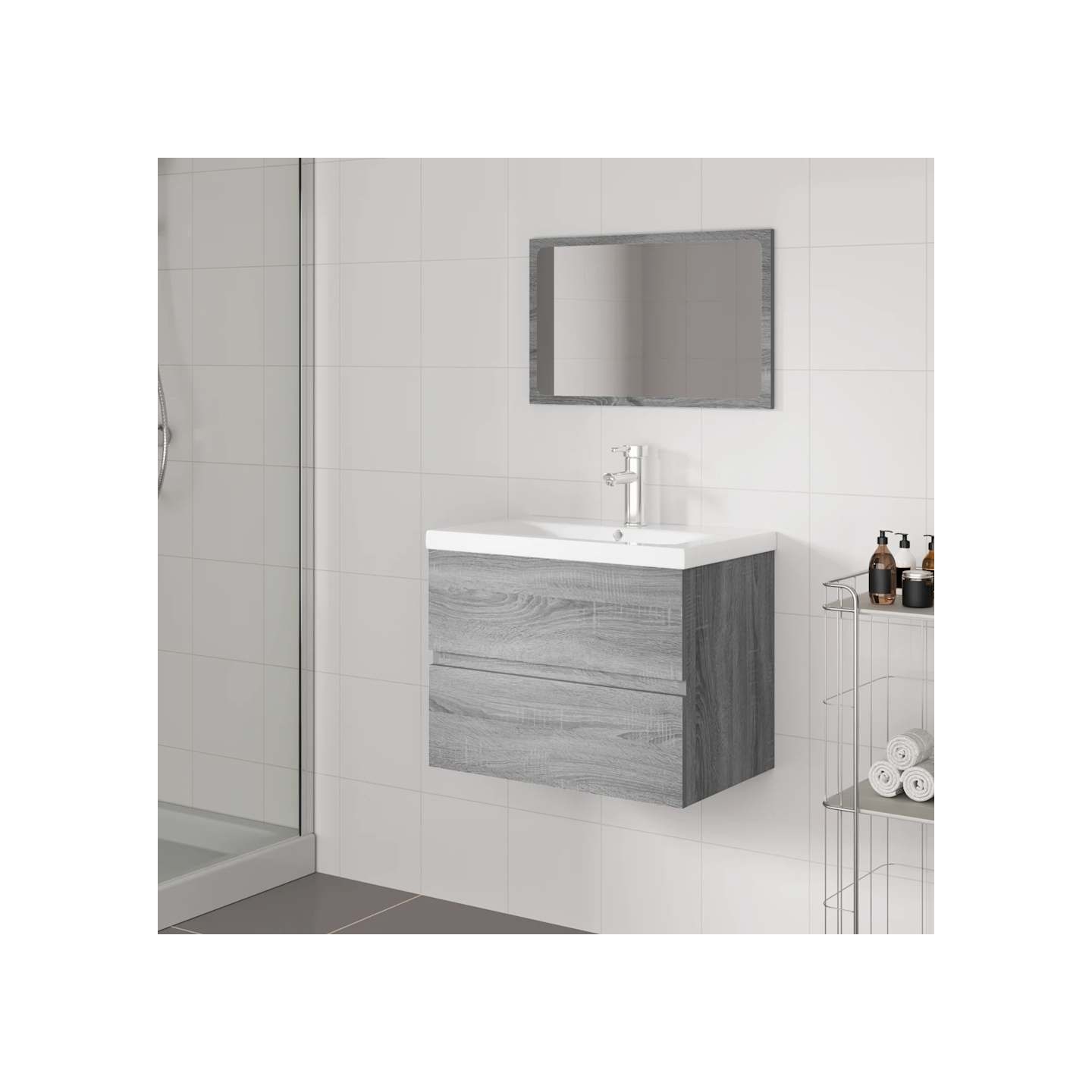 Meubles de salle de bain Sonoma gris Bois d'ingénierie