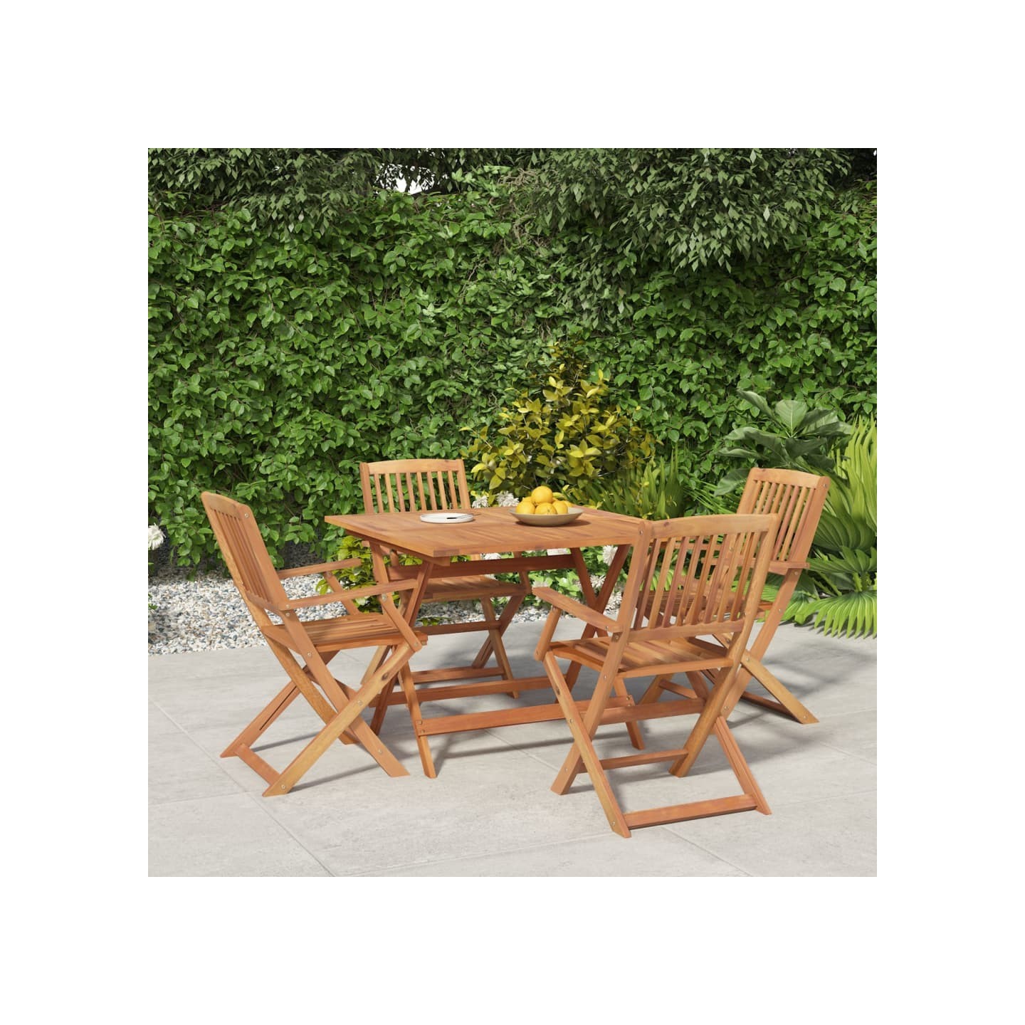 Ensemble à manger de jardin 5 pcs Bois d'acacia solide