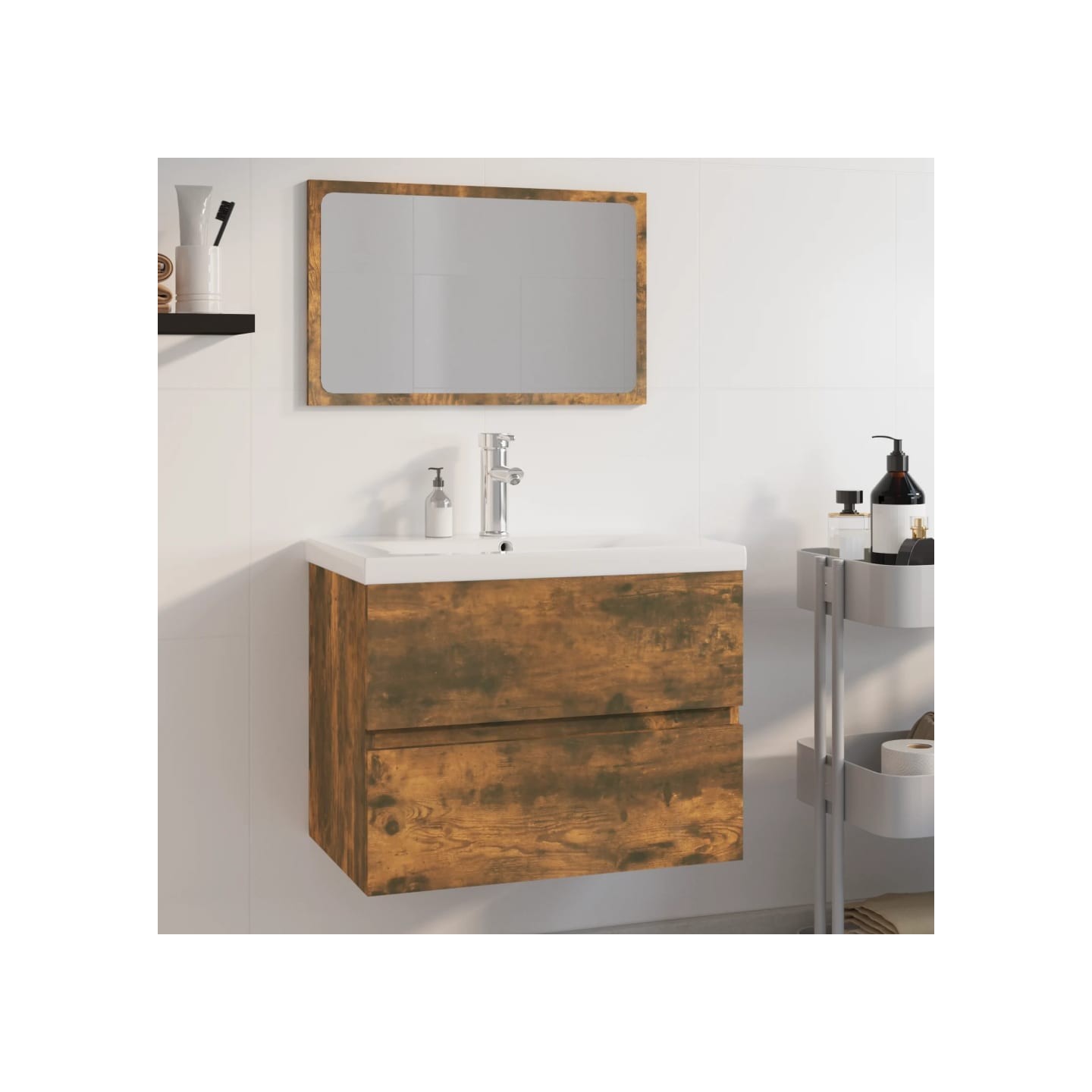 Meubles de salle de bain Chêne fumé Bois d'ingénierie