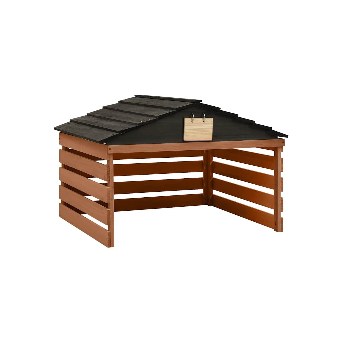 Garage de tondeuse à gazon Noir et marron 78x74x54cm Sapin