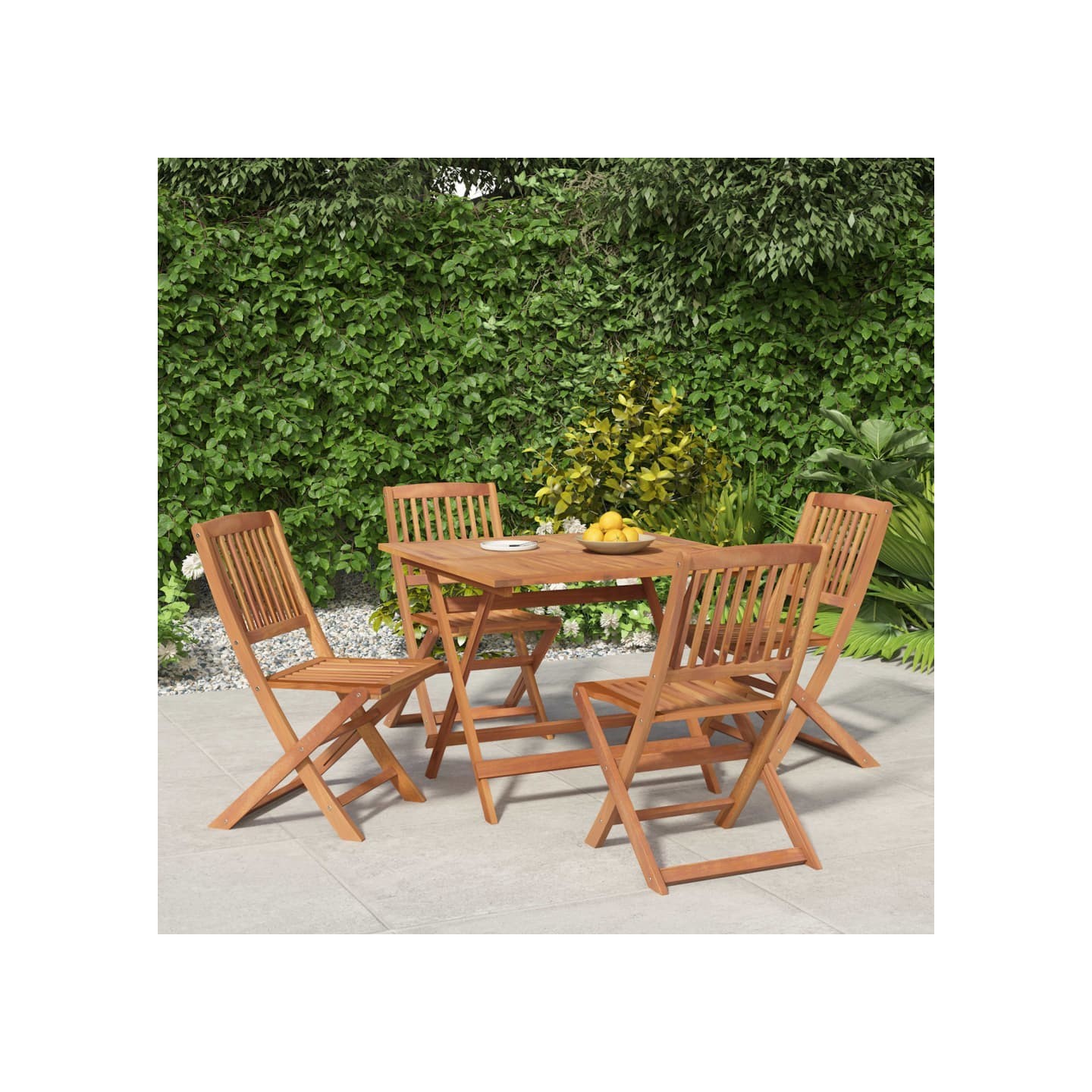 Ensemble à manger de jardin 5 pcs Bois d'acacia solide