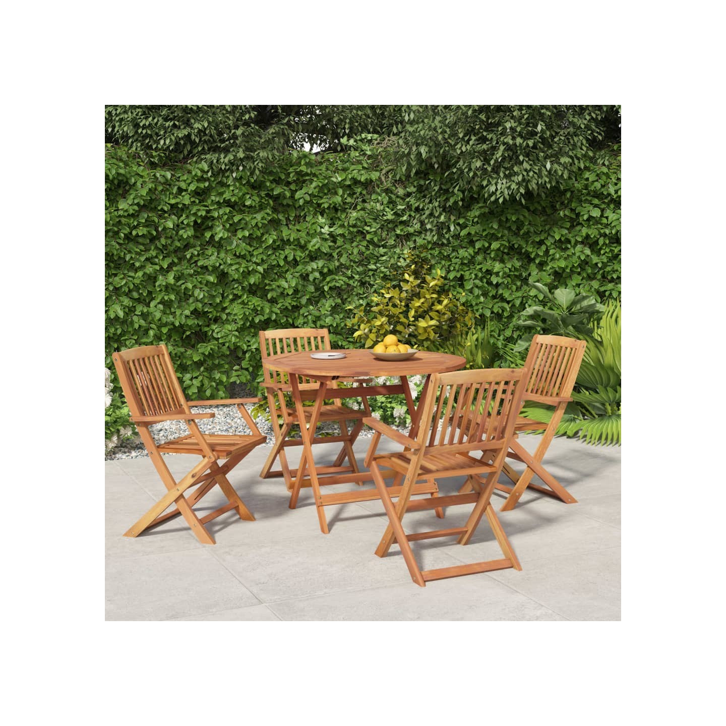 Ensemble à manger de jardin 5 pcs Bois d'acacia solide