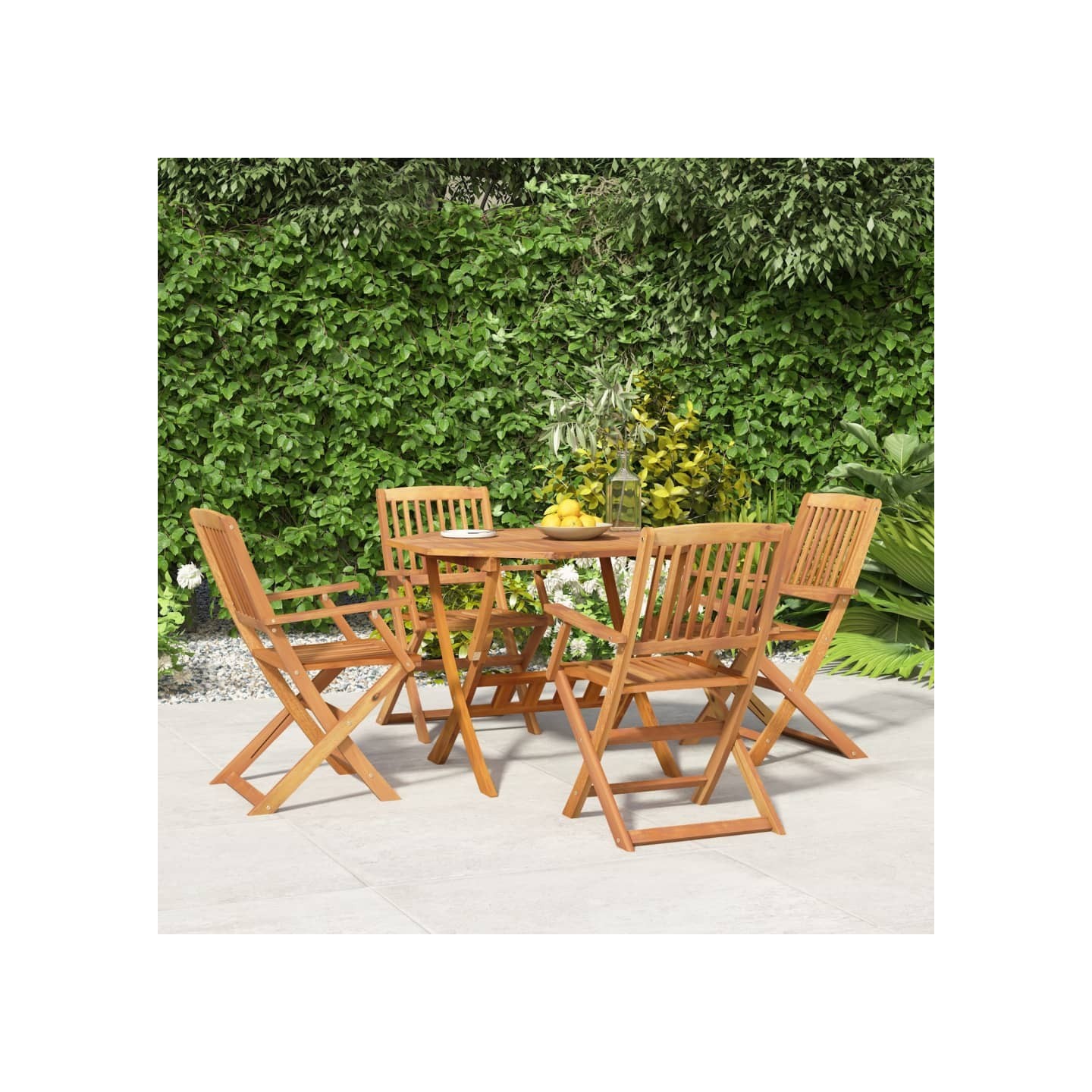 Ensemble à manger de jardin 5 pcs Bois d'acacia solide