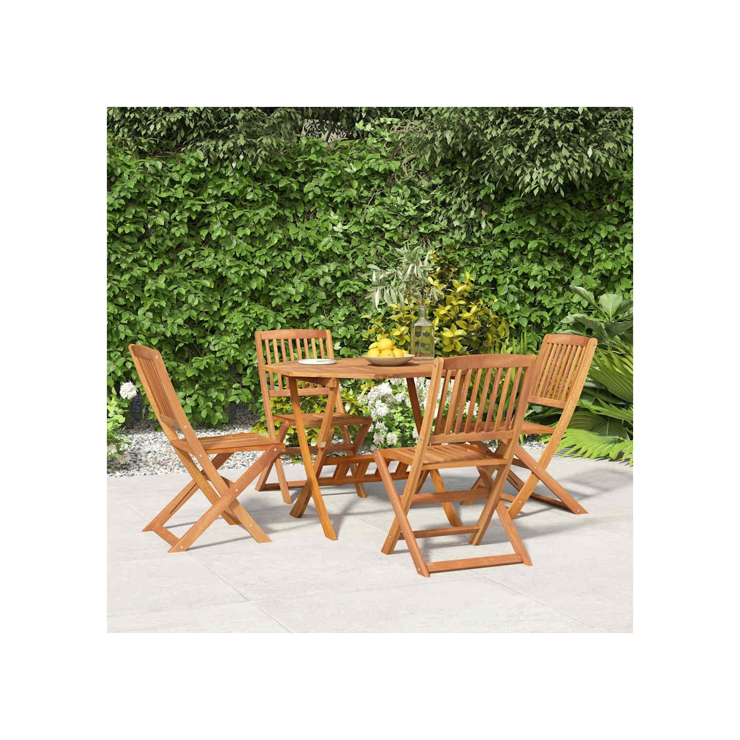 Ensemble à manger de jardin 5 pcs Bois d'acacia solide