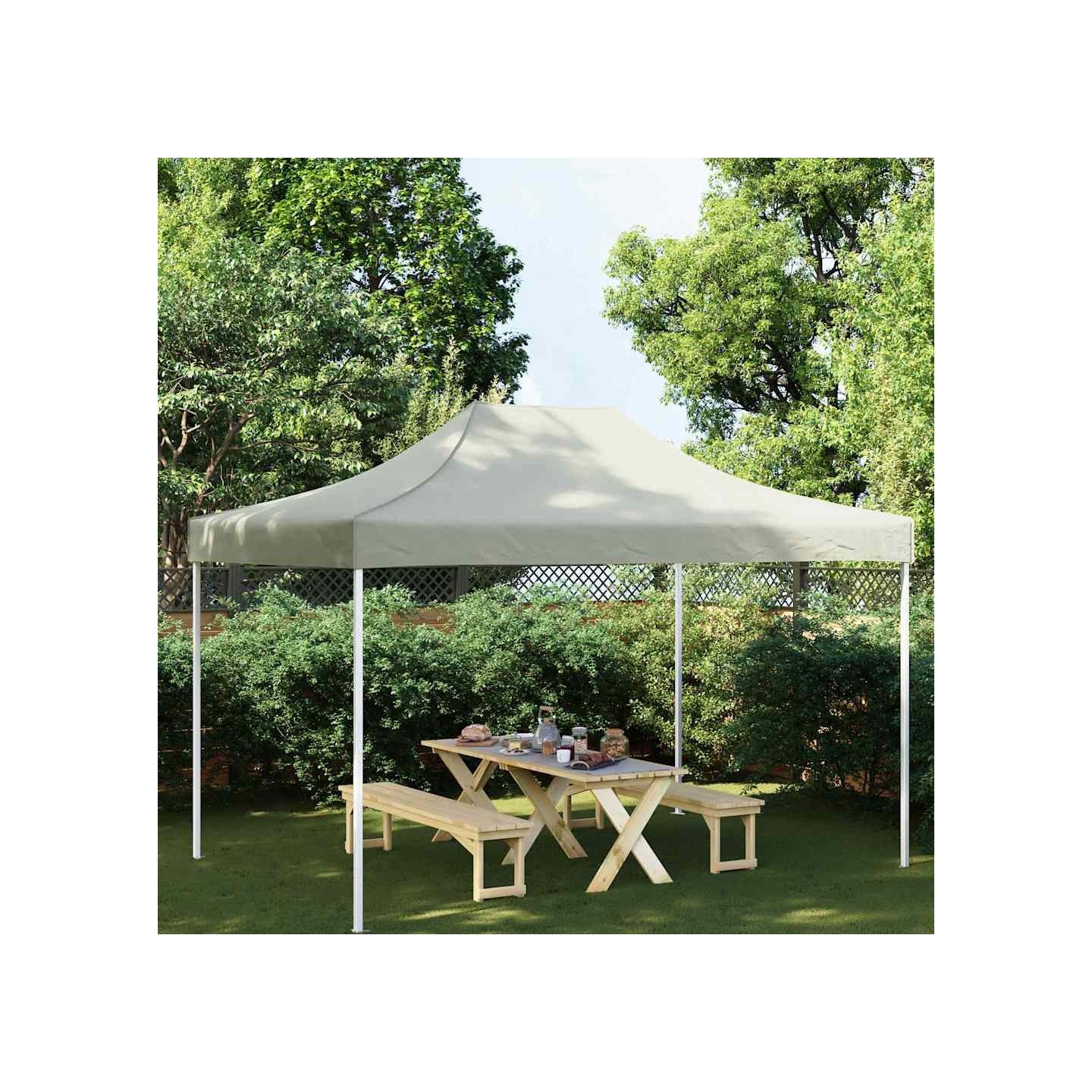Toit de tente de réception 4,5x3 m Crème 270 g/m²