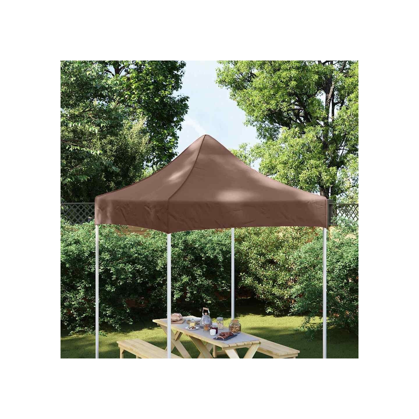 Toit de tente de réception 2x2 m Marron 270 g/m²