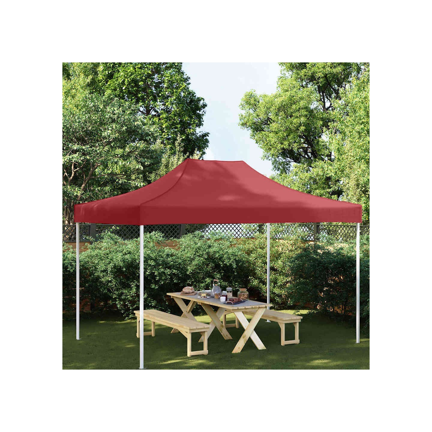 Toit de tente de réception 4x3 m Bordeaux 270 g/m²