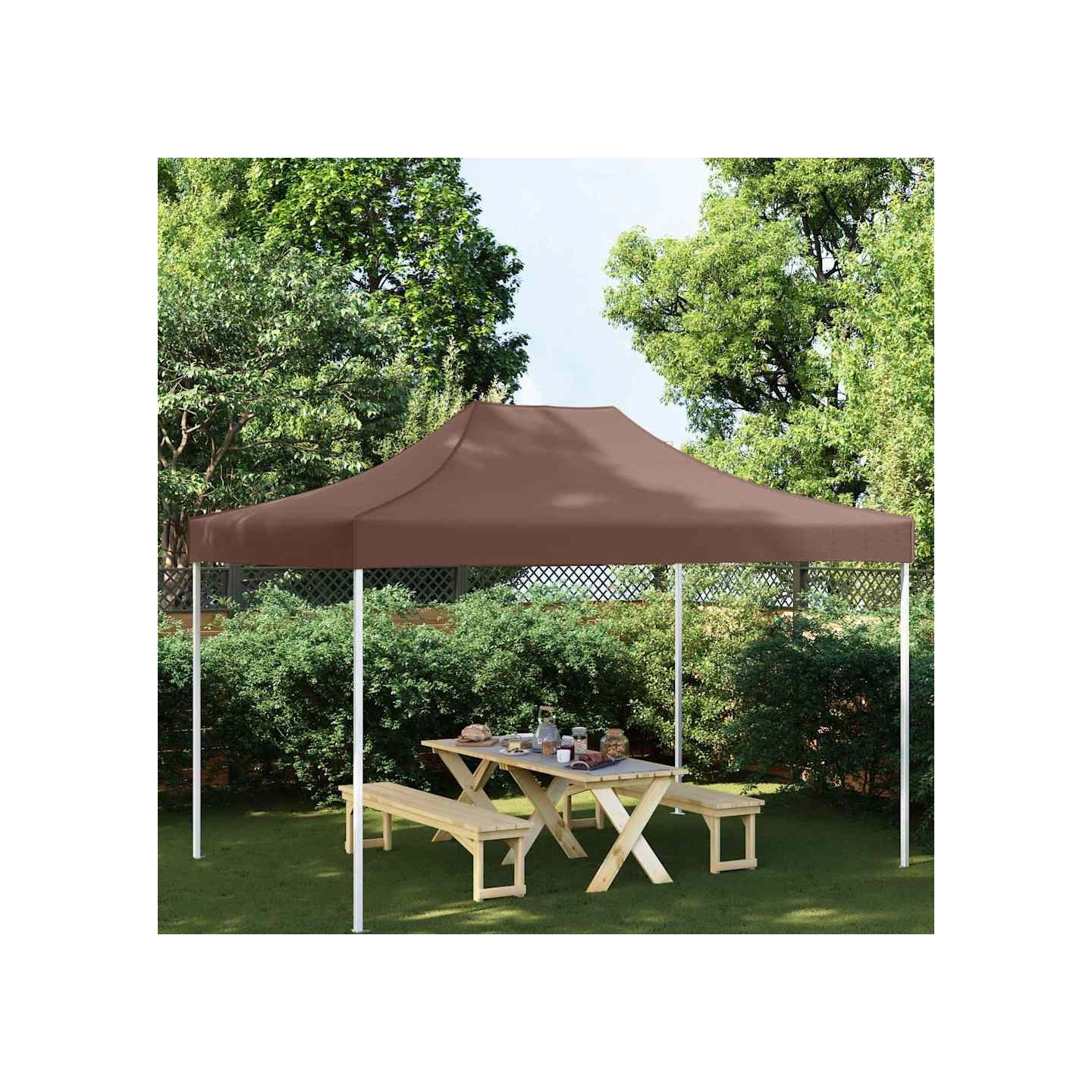 Toit de tente de réception 4x3 m Marron 270 g/m²