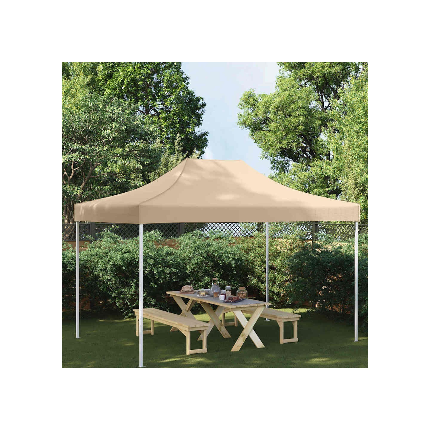 Toit de tente de réception 4,5x3 m Beige 270 g/m²