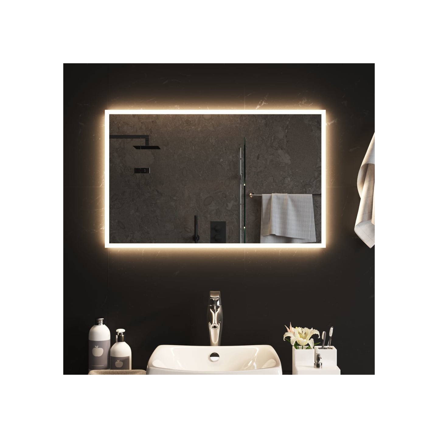 Miroir de salle de bain à LED 50x80 cm
