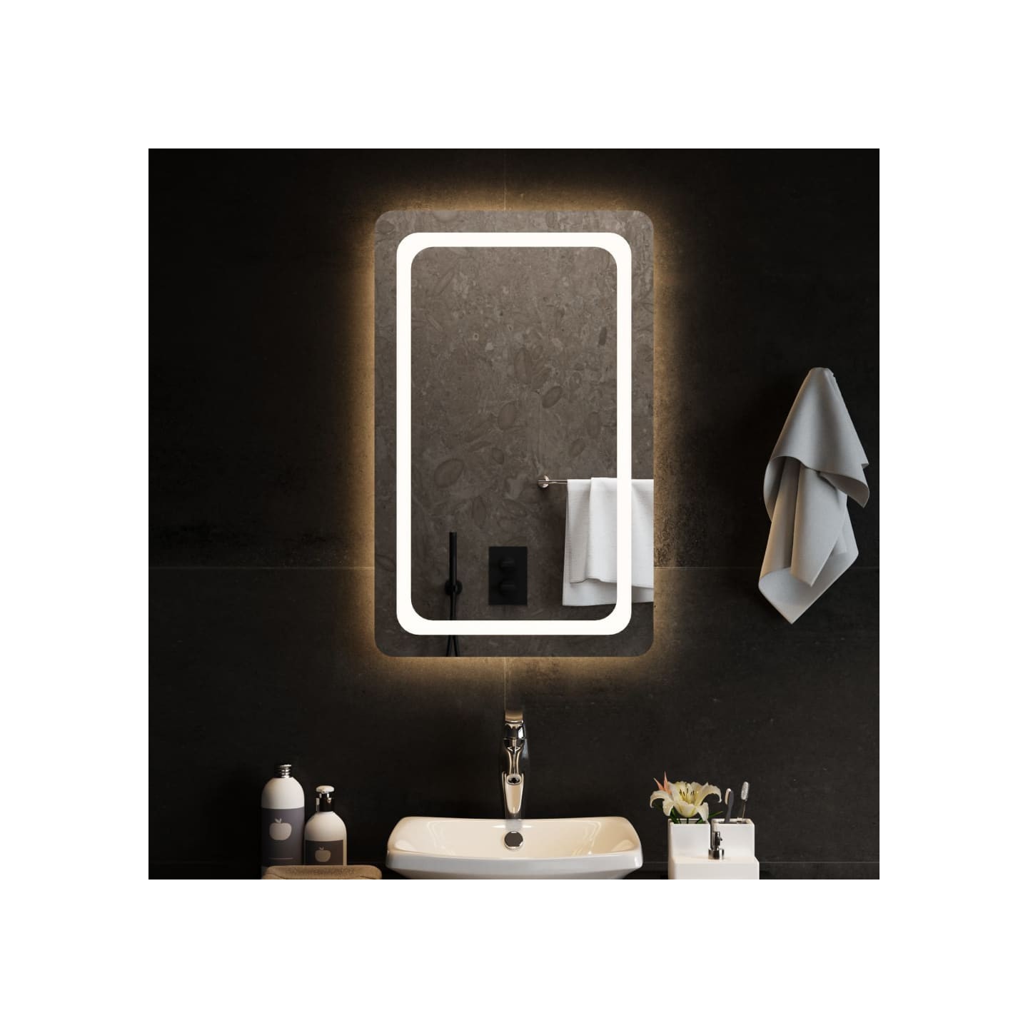 Miroir de salle de bain à LED 50x80 cm