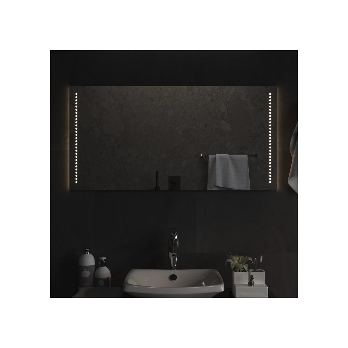 Miroir de salle de bain à LED 50x100 cm