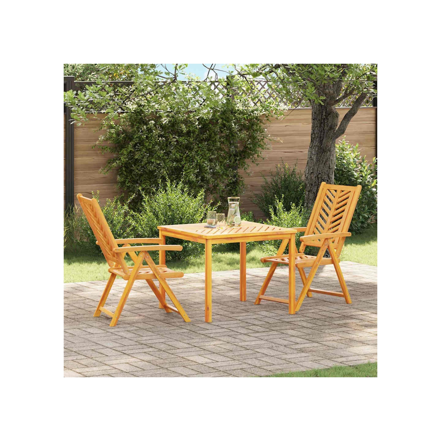 Ensemble de salle à manger pour jardin 3 pc Marron
