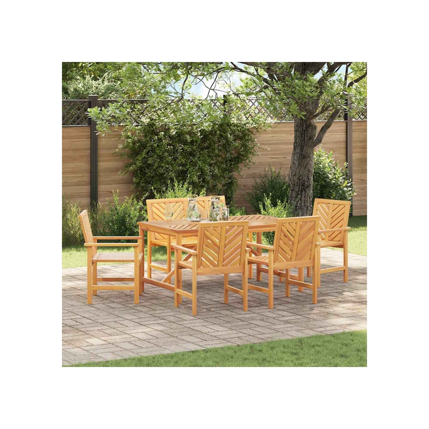 Ensemble de salle à manger pour jardin 6 pc Marron