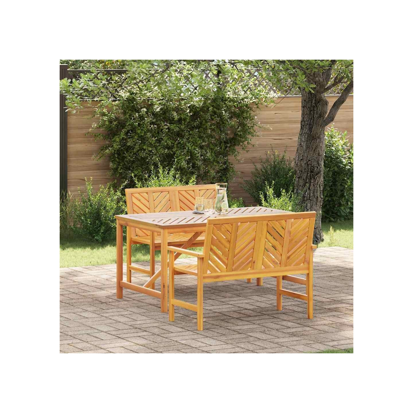 Ensemble de salle à manger pour jardin 3 pc Marron