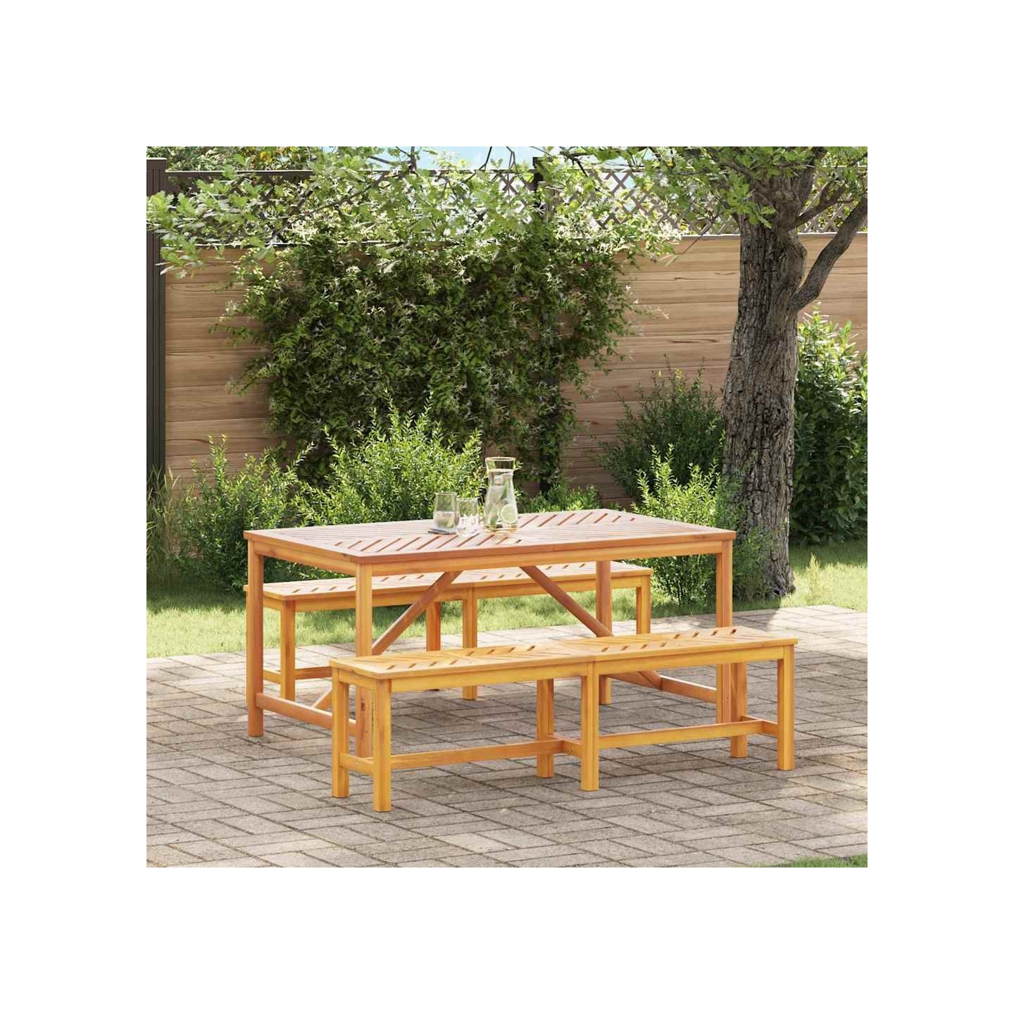 Ensemble de salle à manger pour jardin 3 pc Marron