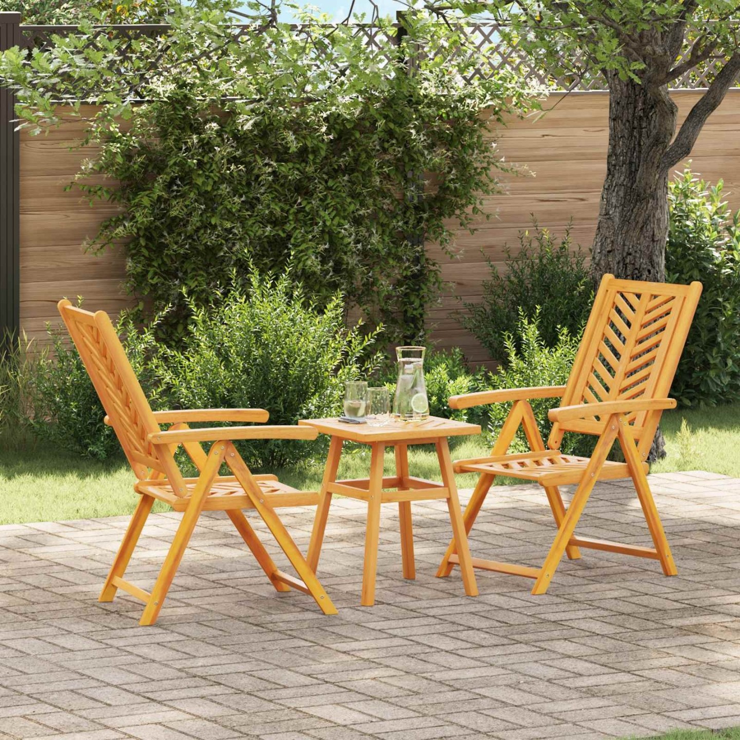 Ensemble de salle à manger pour jardin 3 pc Marron