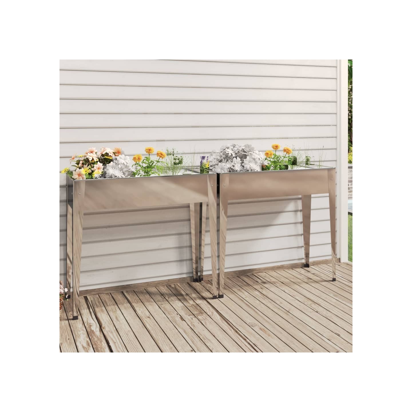 Jardinières 2 pcs Acier galvanisé