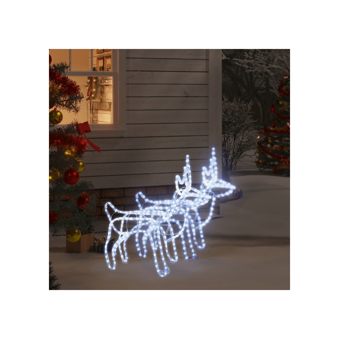 Rennes de Noël 2 pcs Blanc froid 60x30x60 cm