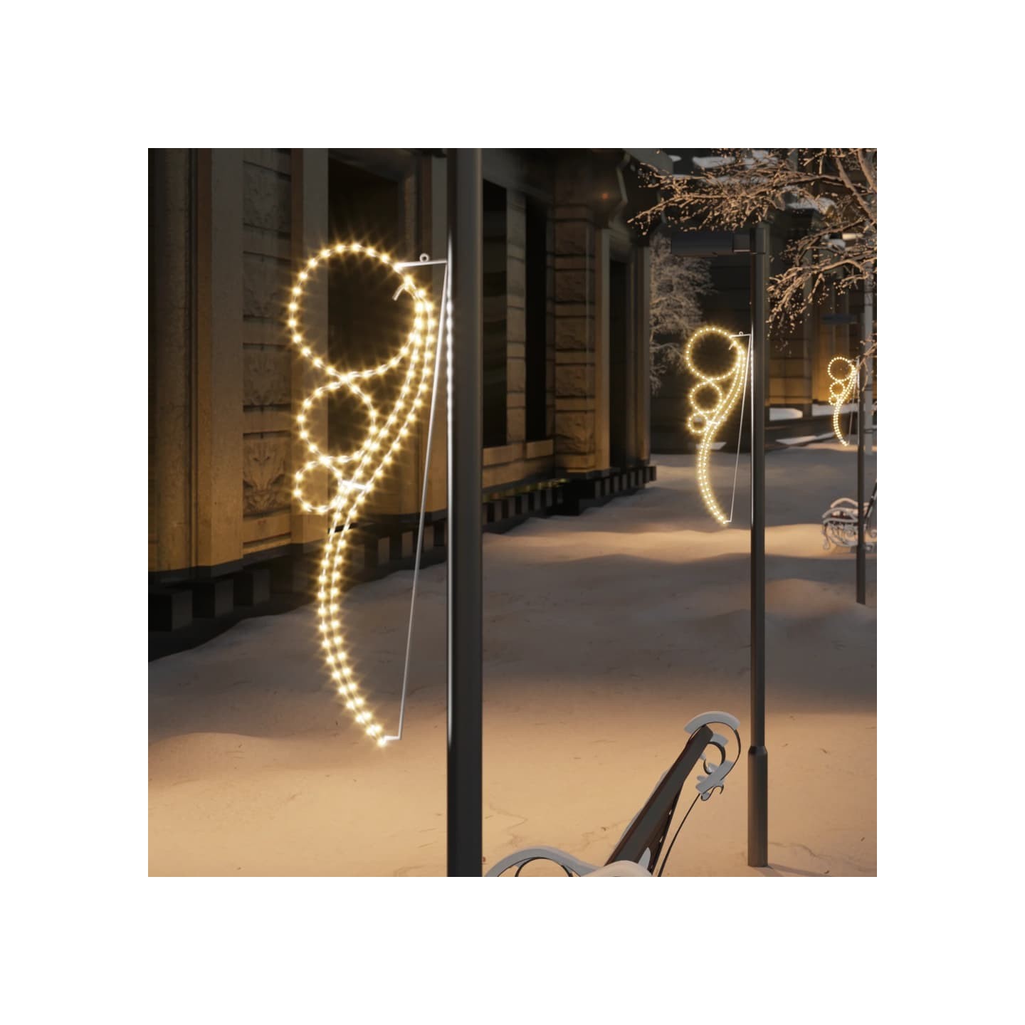 Guirlandes lumineuses en forme de boule 4 pcs Blanc chaud