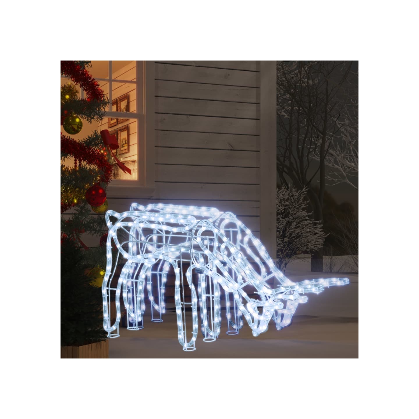 Rennes de Noël 2 pcs blanc froid 73x31x45 cm