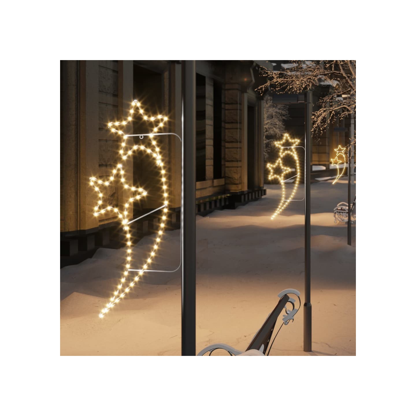 Guirlandes lumineuses en forme d'étoile 8 pcs Blanc chaud