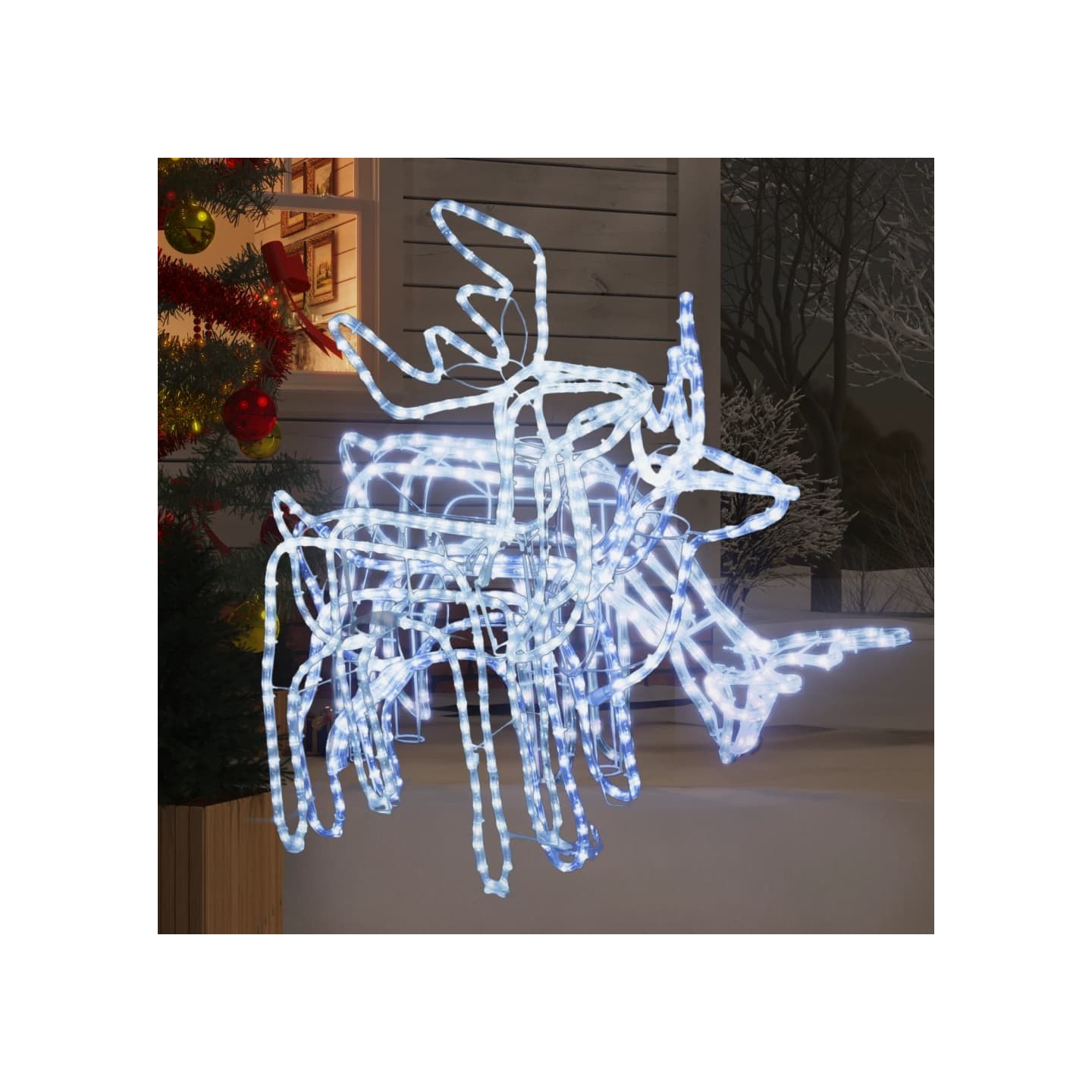 Ensemble de figurines de rennes de Noël 3 pcs Blanc froid
